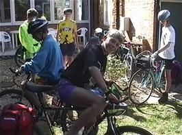 Peter and others outside Hunstanton youth hostel